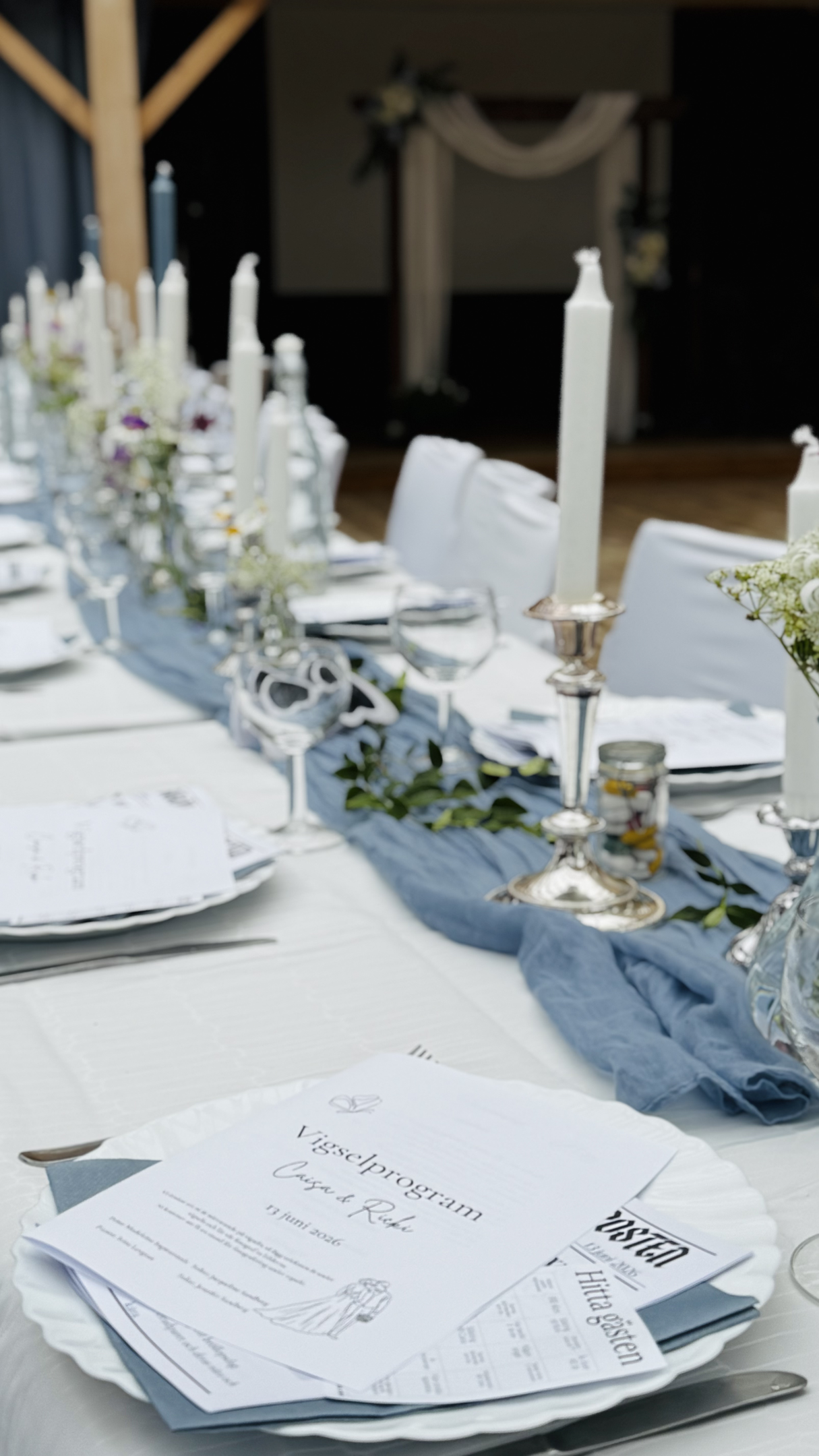 uthyrning dekoration bestick glas partytält vaser bröllop event styling
